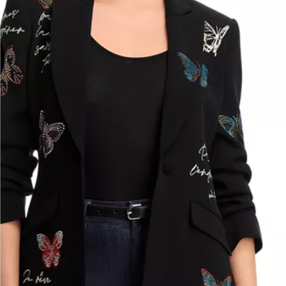 Embroidered Black Women's Blazer